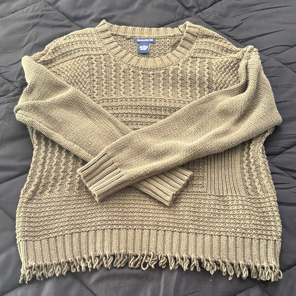 Forest Green Fray Sweater